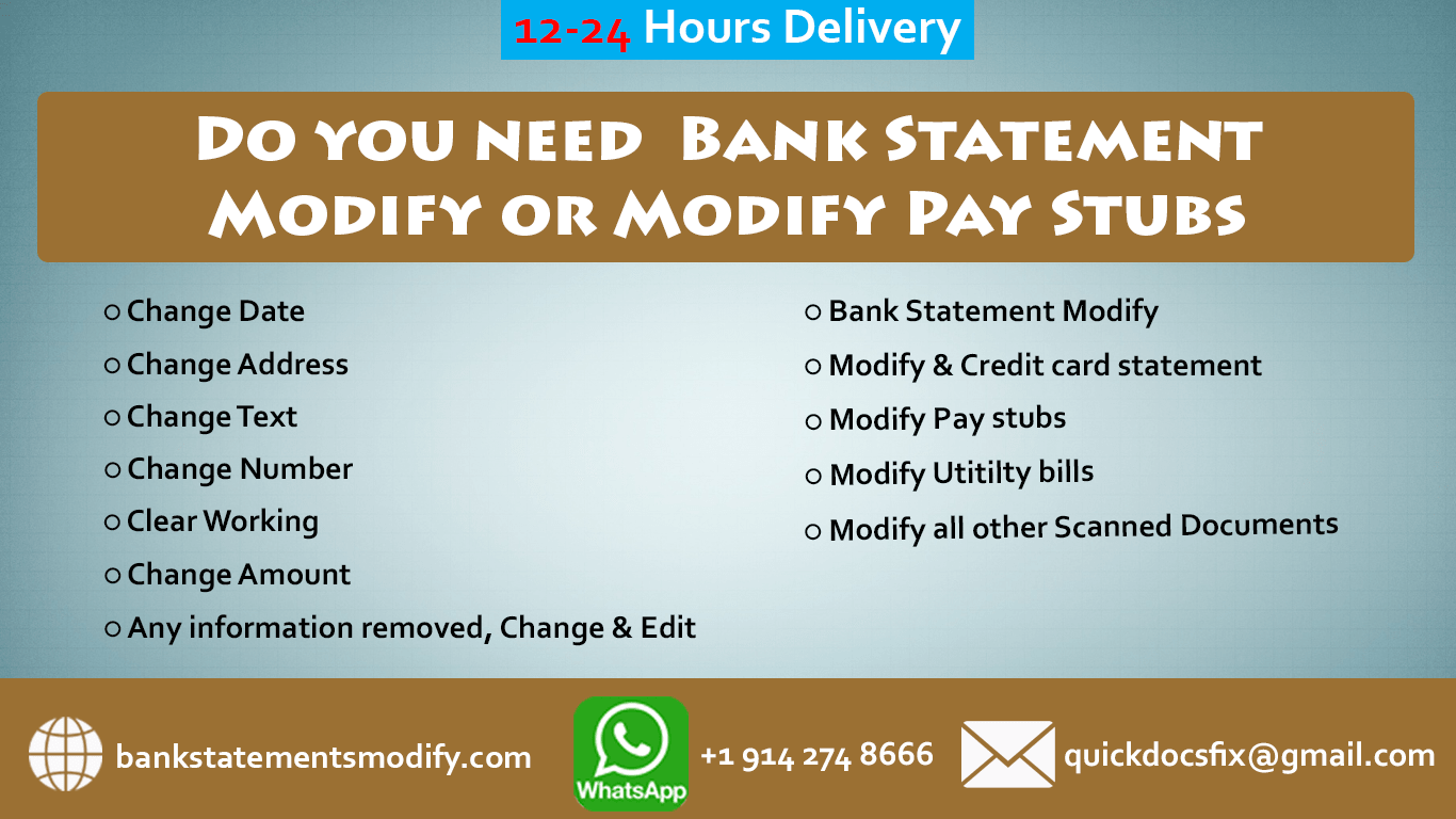 Modify Bank Statement